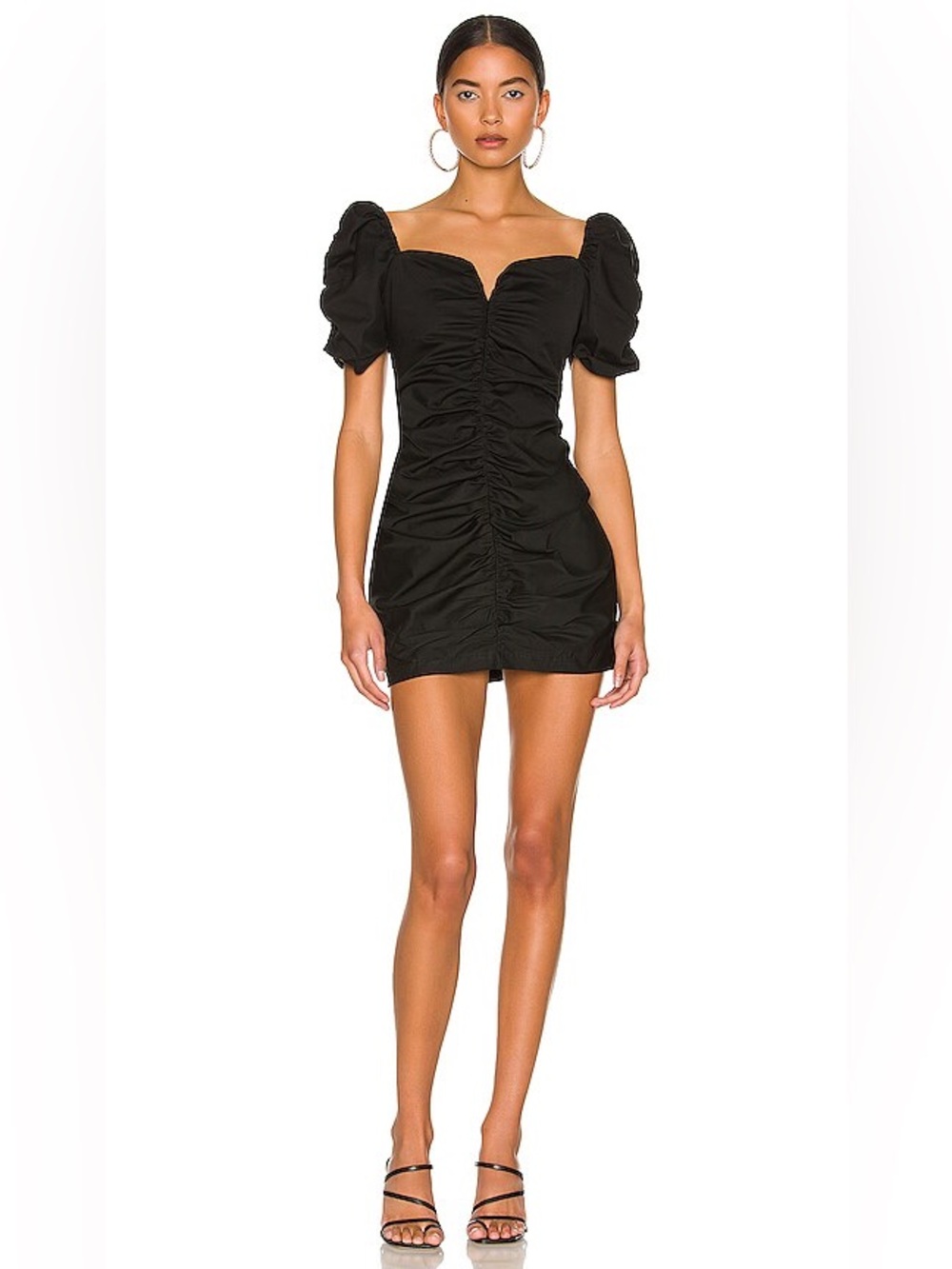 NEW Amanda Uprichard Black Skylark Mini Ruched Little Black Dress